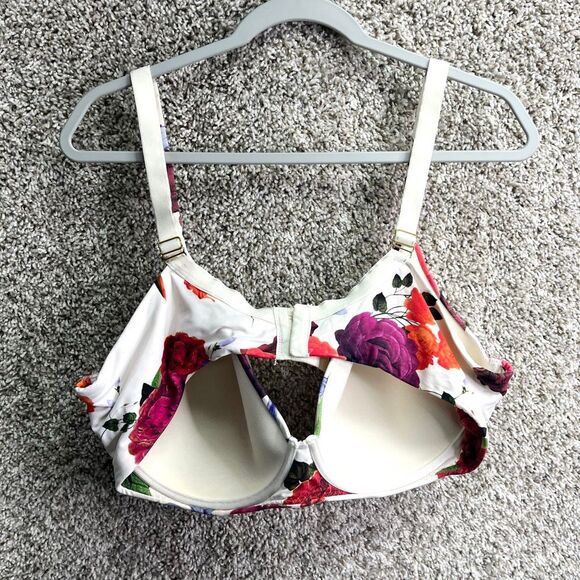 Soma Bra Women’s 42DD Embraceable Perfect Coverage White and Red Floral Print - Picture 3 of 3